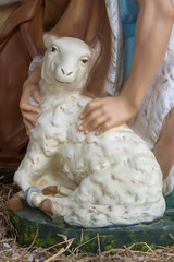 christmas statuette of a sheep,lamb christmas figure is beautiful