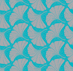 Simple and seamless vector pattern with ginkgo