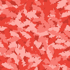 Imitation of camouflage - seamless pattern in different shades of red and pink colors