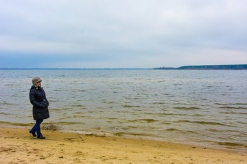 woman on the lake