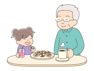 コーヒータイム_おじいちゃんと孫2