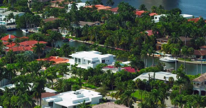 Aerial video luxury florida homes million dollar