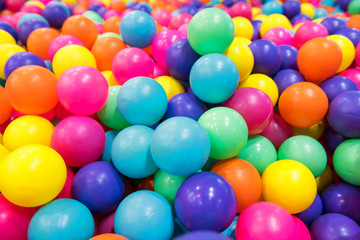 colorful plastic balls in pool or pit