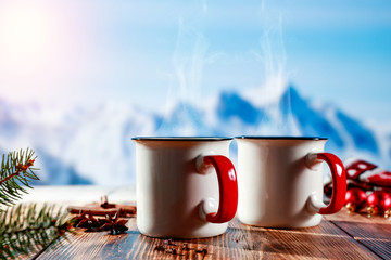 Mulled on desk and winter time 