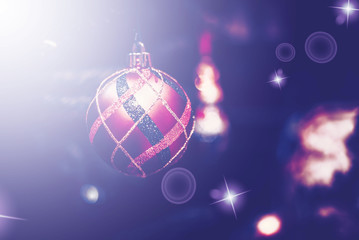 Christmas decorations on boken light background