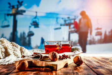 Mulled on desk and winter time 