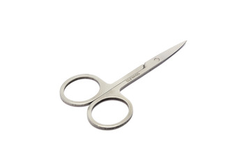 Ear and nose hair scissors isolated on white background.