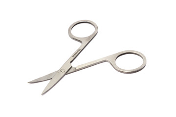 Ear and nose hair scissors isolated on white background.