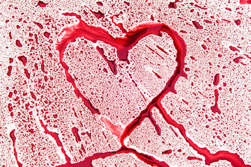 Heart shape from splaches and blobs