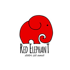 Red elephant design