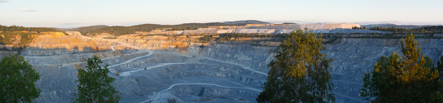 The quarry of limestone. Panorama.
