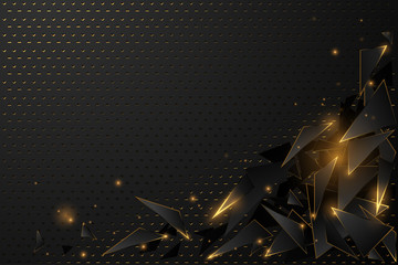 Abstract black and gold polygonal background