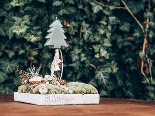 Advent wreath for the pre Christmas time. DIY Christmas decoration. Home decor. DIY advent decoration.