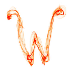W letter made of fire