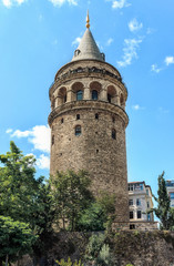 Fototapeta na wymiar The Galata tower in Istanbul.