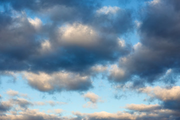 Gray dark clouds before rain.