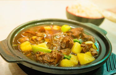 Delicious food iron plate beef