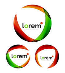 Set of geometric convergence vector icons