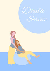 Doula Service banner in a modern cartoon style.