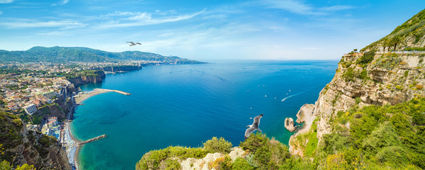 Sorrento and Gulf of Naples - popular tourist destination in Italy - obrazy, fototapety, plakaty