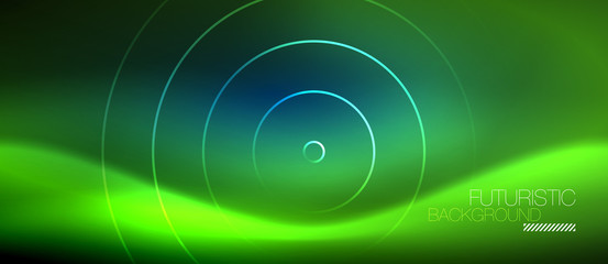 Neon glowing circles background