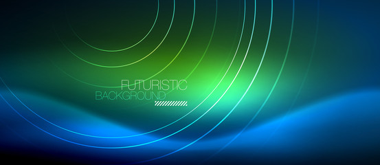 Neon glowing circles background