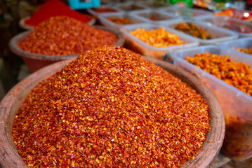Crushed chilli peppers or chilli flakes