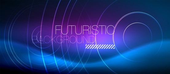 Neon glowing circles background