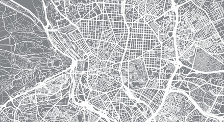 Fototapeta premium Urban vector city map of Madrid, Spain