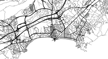 Fototapeta na wymiar Urban vector city map of Benidorm, Spain