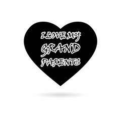 Black I love my grandparents celebration design icon or logo