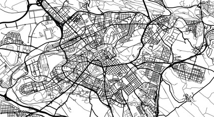 Urban vector city map of Pamplona, Spain