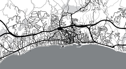Urban vector city map of Marbella, Spain