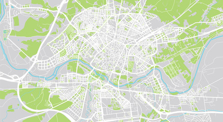 Urban vector city map of Salamanca, Spain - obrazy, fototapety, plakaty