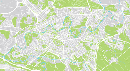 Urban vector city map of Pamplona, Spain