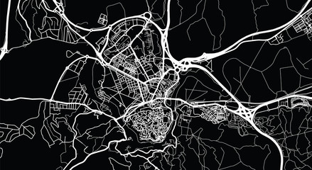 Urban vector city map of Toledo, Spain - obrazy, fototapety, plakaty