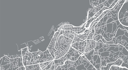 Urban vector city map of Vigo, Spain