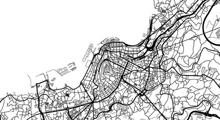 Urban vector city map of Vigo, Spain