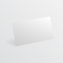 Blank business card with shadow template. Vector illustration. Blank horizontal plastic, paper business card