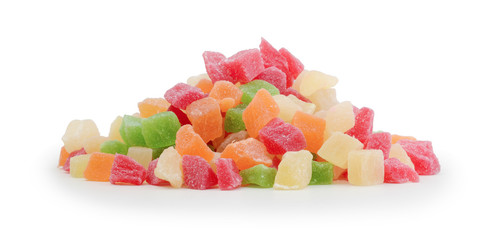 Dried pineapples isolated on white