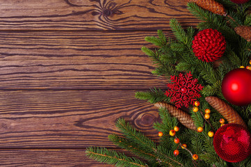 Christmas background with fir branches