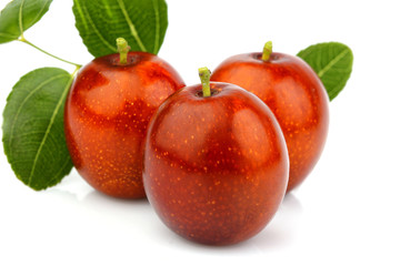 Ripe Jujube (Ziziphus) fruits closeup.