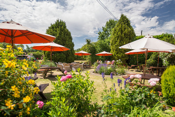 English Country Pub Garden in Summer