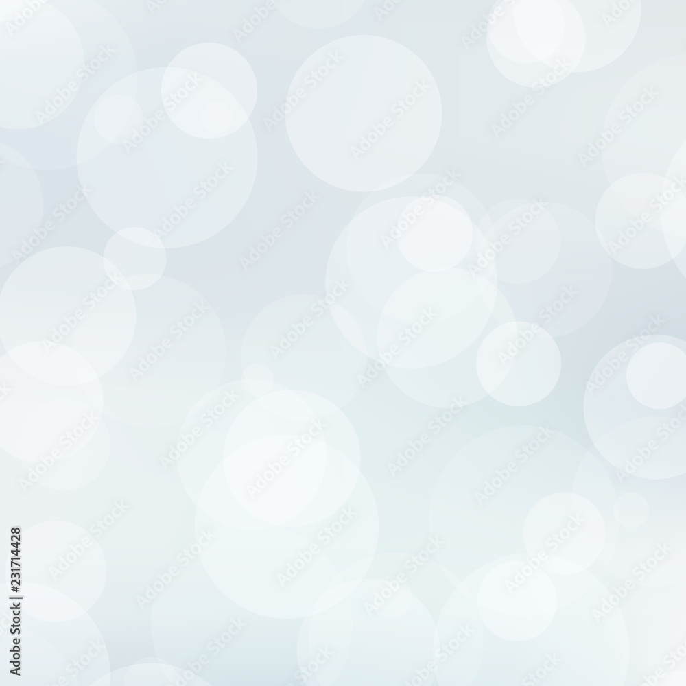 Poster Subtle gray and white background with transparent circles. Minimal vector pattern
