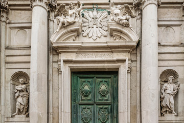 Antique Church Building Exterior Facade, Venice, Italy