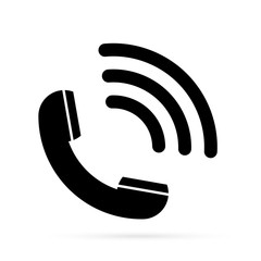 Phone icon in trendy flat style isolated on white background. Telephone symbol. Vector illustration.