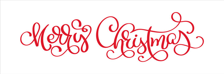 Hand lettering Merry Christmas vector text, Calligraphic Lettering template, Creative typography for Holiday Greeting Gift Card. Calligraphy Font vector