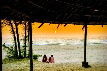 A beautiful sunset on the Konkan coastline 