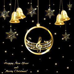 New year card with music background
