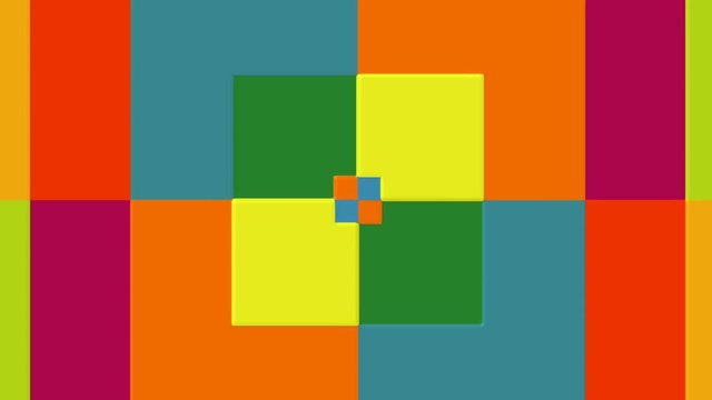 Abstract shape animated color saver computer transition background with kaleidoscope effect with the possibility of looping without breaks